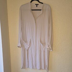 Eileen Fisher Puckered  Mandarin Collar Shirtdress